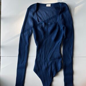 Abercrombie & Fitch - Blue Squareneck Sweater Bodysuit - Size Small